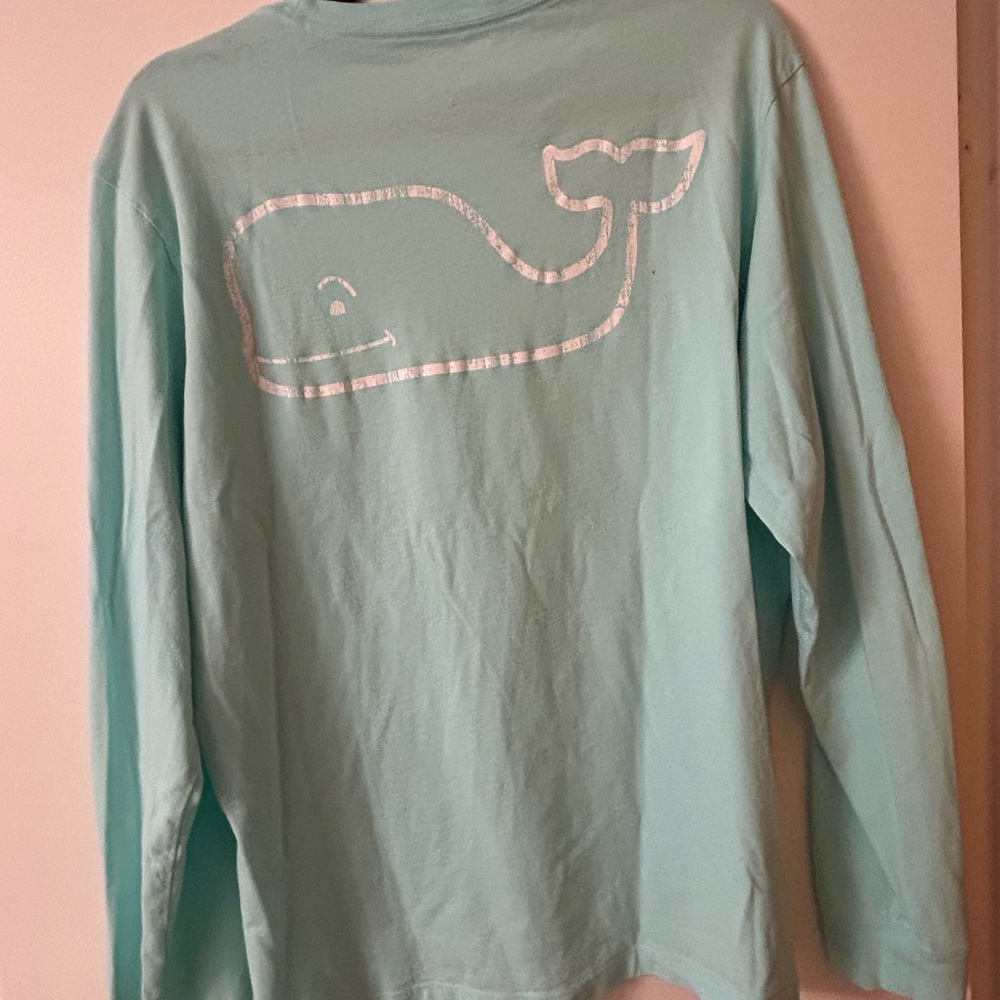 Vineyard Vines Light Blue Whale Long Sleeve Shirt
